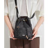 ブラック(019) | 【Lee別注/撥水】スタッズ巾着ショルダーバッグ | SHOO・LA・RUE