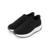 ブラック(019) | 【シュっと履ける】キラキラニットスニーカー | SHOO・LA・RUE