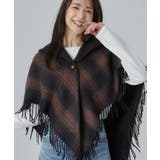 ネイビー(394) | 【リバーシブル】チェック×無地ケープ | SHOO・LA・RUE