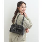 ブラック(019) | フラップポケット横長ボストンバッグ | SHOO・LA・RUE