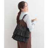 ブラック(019) | 【撥水】つまみハンドルフリルトートバッグ | SHOO・LA・RUE