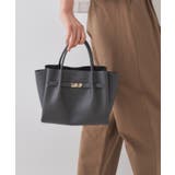 チャコールグレー(014) | 【軽量/2WAY/通勤対応】フロントベルトデザインミドルトートバッグ | OPAQUE.CLIP