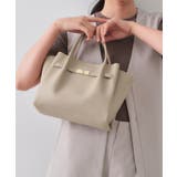 ベージュ(052) | 【軽量/2WAY/通勤対応】フロントベルトデザインミドルトートバッグ | OPAQUE.CLIP