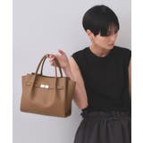 モカブラウン(142) | 【軽量/2WAY/通勤対応】フロントベルトデザインミドルトートバッグ | OPAQUE.CLIP
