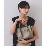 ブラックシルバー(809) | 【軽量/2WAY/通勤対応】フロントベルトデザインミドルトートバッグ | OPAQUE.CLIP