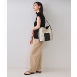 キャンバス調合皮ワンハンドルショルダーバッグ | OPAQUE.CLIP | 詳細画像2