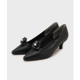 ブラック(019) | 【2WAY／抗菌防臭加工】フラワークリップ付きパンプス | OPAQUE.CLIP