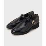 ブラック(019) | 【軽量】Tストラップローファーシューズ | OPAQUE.CLIP