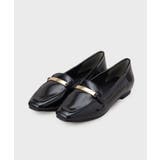 ブラック(019) | 【抗菌防臭加工】メタルバーエナメルローファーシューズ | OPAQUE.CLIP