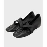 ブラック(019) | クロスゴムデザインバレエシューズ | OPAQUE.CLIP