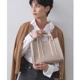 ベージュ(052) | 【軽量/2WAY】ラインテープスクエアミドルトートバッグ | OPAQUE.CLIP
