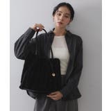 【A4サイズ対応／マチ付き】ストライプフェイクファートートバッグ | OPAQUE.CLIP | 詳細画像8 