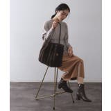 【A4サイズ対応／マチ付き】ストライプフェイクファートートバッグ | OPAQUE.CLIP | 詳細画像11 