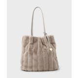 【A4サイズ対応／マチ付き】ストライプフェイクファートートバッグ | OPAQUE.CLIP | 詳細画像20 