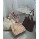 【A4サイズ対応／マチ付き】ストライプフェイクファートートバッグ | OPAQUE.CLIP | 詳細画像1 