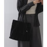 ブラック(019) | 【A4サイズ対応／マチ付き】ストライプフェイクファートートバッグ | OPAQUE.CLIP