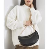 ブラック(019) | 【2WAY】オイル調合皮チェーンハンドルムーンミドルバッグ | OPAQUE.CLIP