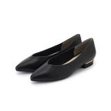 ブラック(019) | 【抗菌防臭加工】Vカットフラットポインテッドパンプス | OPAQUE.CLIP