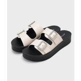 ビジューバックルダブルベルトサンダル | OPAQUE.CLIP | 詳細画像2 