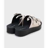 ビジューバックルダブルベルトサンダル | OPAQUE.CLIP | 詳細画像4 