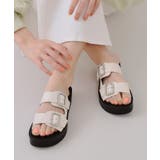 ビジューバックルダブルベルトサンダル | OPAQUE.CLIP | 詳細画像1 