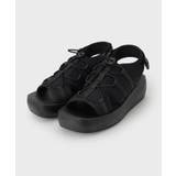 ブラック(019) | ボリュームソールスポーティサンダル | OPAQUE.CLIP