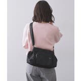 ブラック(019) | フロントポケット3層デザインショルダーバッグ【マルチポケット】 | OPAQUE.CLIP