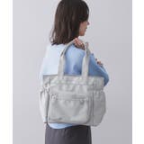 グレー(012) | フロントポケット3層デザインBIGトートバッグ【マルチポケット】 | OPAQUE.CLIP