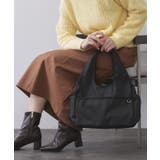 ブラック(019) | フロントポケット3層デザイントライアングルミドルトートバッグ【マルチポケット】 | OPAQUE.CLIP