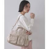 フロントWポケット3層デザインミドルトートバッグ【2WAY／マルチポケット】 | OPAQUE.CLIP | 詳細画像5 