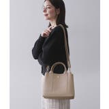 ベージュ(052) | シュリンク合皮ワイドマチ付きミドルサイズトートバッグ | OPAQUE.CLIP