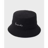 ブラック(019) | 刺繍入りパイル調バケットハット | OPAQUE.CLIP