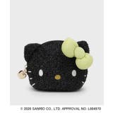 ブラック(019) | ◆【ハローキティ】キラふわフェイス型シェルポーチ | OPAQUE.CLIP