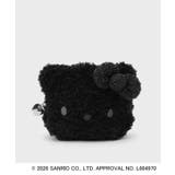 ブラック(819) | ◆【ハローキティ】キラふわフェイス型シェルポーチ | OPAQUE.CLIP