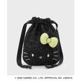 ブラック(019) | ◆【ハローキティ】キラふわフェイス巾着ポーチ | OPAQUE.CLIP