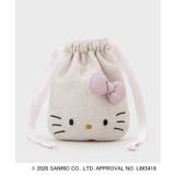 ベージュ(052) | ◆【ハローキティ】キラふわフェイス巾着ポーチ | OPAQUE.CLIP