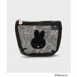 ブラック(019) | ◆【miffy】さがら刺繍チュールメッシュポーチ | OPAQUE.CLIP