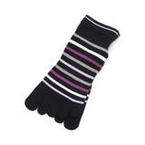 ブラック(319) | 5本指ボーダーショートソックス | adabat