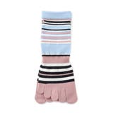 ホワイト(301) | 5本指ボーダーウォームソックス | adabat