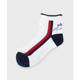 ホワイト(001) | 【新レーベル ADABAT NAVY】サイドラインショートソックス | adabat
