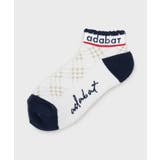 ホワイト(401) | 【新レーベル ADABAT NAVY】アンクルロゴベリーショートソックス | adabat