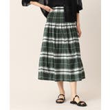 カーキ(228) | 【ウエストゴム・洗える】リバーシブルシャーリングスカート | Dessin