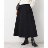 ブラック(019) | 【7色展開・後ろゴム】フレアメルトンスカート(XS~L) | Dessin