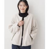アイボリー(504) | 【2WAY】リバーシブルタフタボアアウター | Dessin