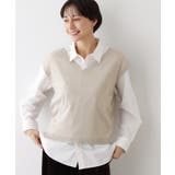 ノースリーブインナー付きVネックショート丈ニット | Dessin | 詳細画像3