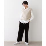 ノースリーブインナー付きVネックショート丈ニット | Dessin | 詳細画像6