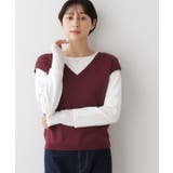 ノースリーブインナー付きVネックショート丈ニット | Dessin | 詳細画像10