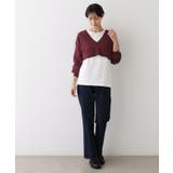 ノースリーブインナー付きVネックショート丈ニット | Dessin | 詳細画像13