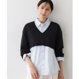 ノースリーブインナー付きVネックショート丈ニット | Dessin | 詳細画像16