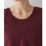 ノースリーブインナー付きVネックショート丈ニット | Dessin | 詳細画像25